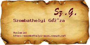 Szombathelyi Géza névjegykártya