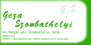 geza szombathelyi business card